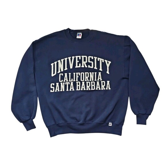 Vintage Russell Athletic University California Santa Barbara Blue Crewneck Sz L - Picture 1 of 6